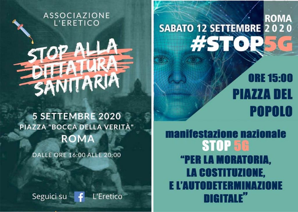 5 e 12 settembre 2020 a Roma: STOP 5G e alla dittatura sanitaria